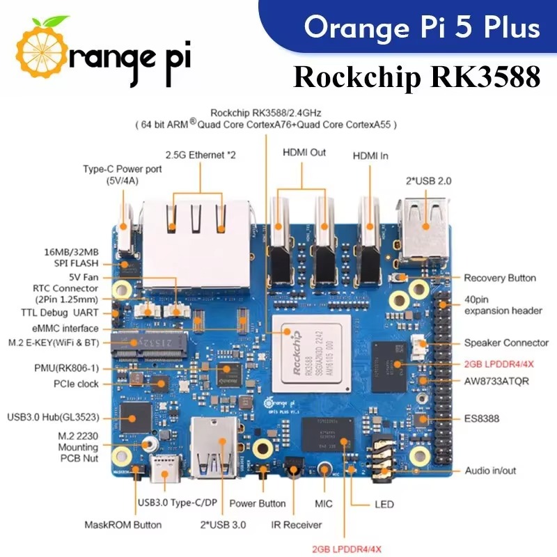 2026 Pi 5 Plus 4 8 16 32gb Ram - Orange Pi 5 Plus 32Gb ulasan dan harga
